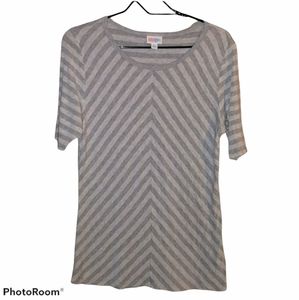 LulaRoe Simply Comfortable Gray White Stri…